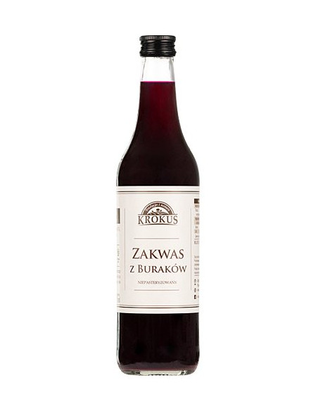 ZAKWAS Z BURAKÓW NIEPASTERYZOWANY BEZGLUTENOWY 500 ml - KROKUS