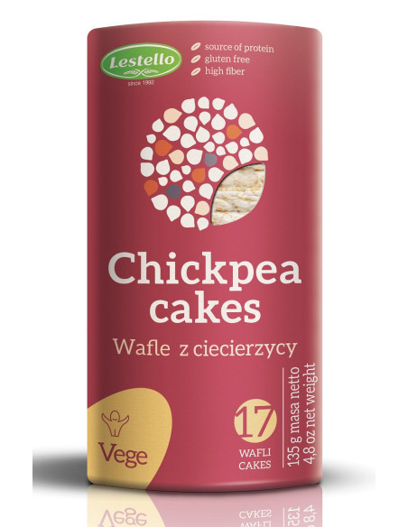 WAFLE Z CIECIERZYCY BEZGLUTENOWE 135 g - LESTELLO