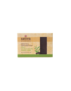 MYDŁO W KOSTCE DO CIAŁA ZIELONA HERBATA I KAWA 125 g - SATTVA (AYURVEDA)