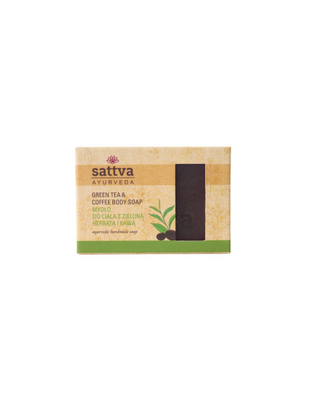 MYDŁO W KOSTCE DO CIAŁA ZIELONA HERBATA I KAWA 125 g - SATTVA (AYURVEDA)