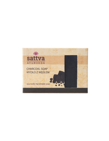 MYDŁO W KOSTCE DO CIAŁA Z WĘGLEM AKTYWNYM 125 g - SATTVA (AYURVEDA)