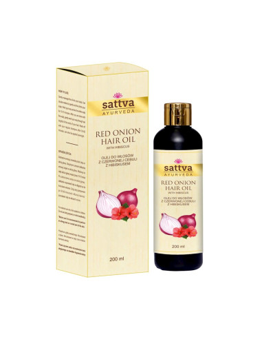 OLEJEK DO WŁOSÓW Z CZERWONEJ CEBULI Z HIBISKUSEM 200 ml - SATTVA (AYURVEDA)
