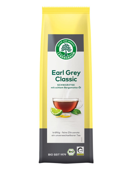 HERBATA CZARNA LIŚCIASTA EARL GREY BIO 100 g - LEBENSBAUM