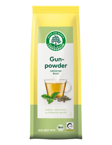 HERBATA ZIELONA LIŚCIASTA GUNPOWDER BIO 100 g - LEBENSBAUM