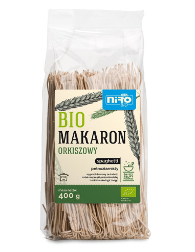 MAKARON (ORKISZOWY RAZOWY) SPAGHETTI BIO 400 g - NIRO