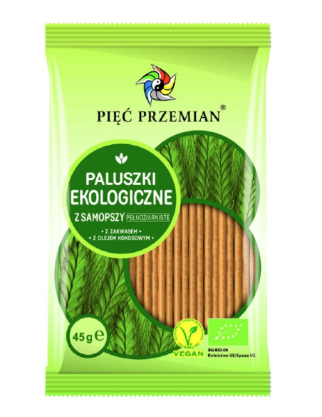 PALUSZKI Z SAMOPSZY PEŁNOZIARNISTE BIO 45 g - PIĘĆ PRZEMIAN