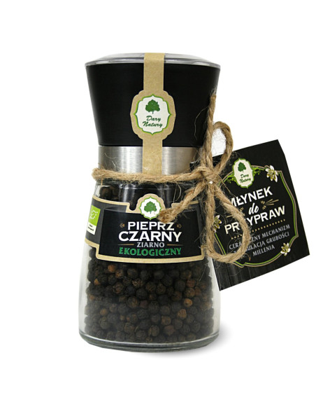 PIEPRZ CZARNY ZIARNISTY W MŁYNKU BIO 90 g - DARY NATURY