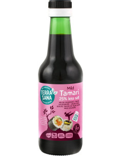 SOS SOJOWY TAMARI ŁAGODNY 25 % MNIEJ SOLI BEZGLUTENOWY BIO 250 ml - TERRASANA