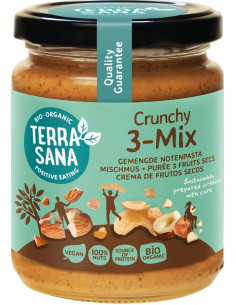 KREM ORZECHOWY CRUNCHY MIX (3 ORZECHY) BIO 250 g - TERRASANA