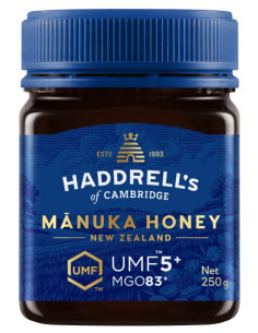 MIÓD MANUKA MGO 83+ UMF 5+ 250 g - HADDRELL'S OF CAMBRIDGE