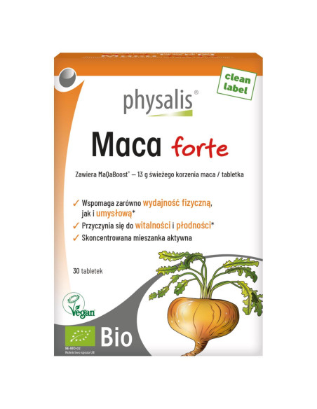 MACA FORTE EKSTRAKT BIO (650 mg) 30 TABLETEK - PHYSALIS