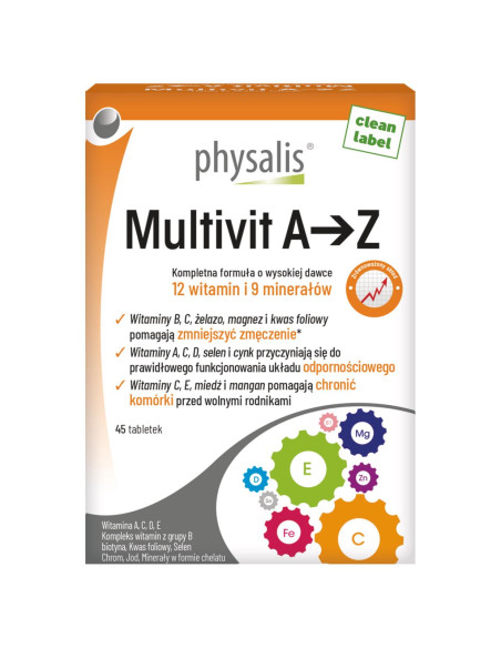 MULTIWITAMINA (MULTIVIT A - Z) 45 TABLETEK - PHYSALIS