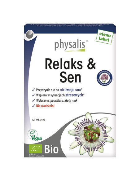 TABLETKI NA RELAKS I SEN BIO 45 szt. - PHYSALIS