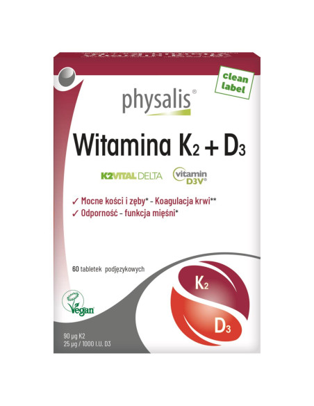 WITAMINA K2 + D3 60 TABLETEK - PHYSALIS