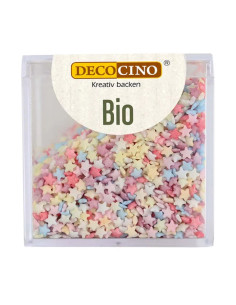 POSYPKA CUKROWA KOLOROWE GWIAZDKI BIO 50 g - DECOCINO  (PRODUKT SEZONOWY)