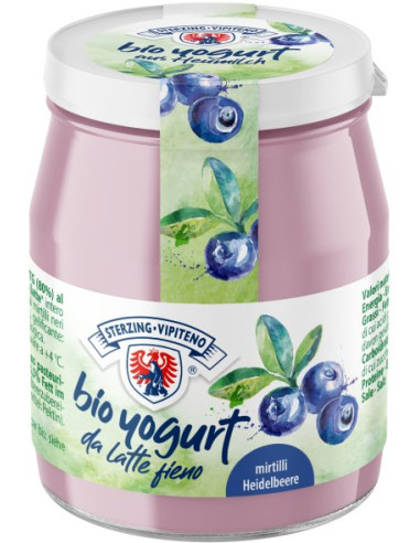 JOGURT BORÓWKOWY Z MLEKA SIENNEGO BEZGLUTENOWY BIO 150 g (SŁOIK) - STERZING-VIPITENO