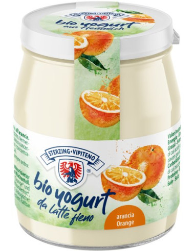 JOGURT POMARAŃCZOWY Z MLEKA SIENNEGO BEZGLUTENOWY BIO 150 g (SŁOIK) - STERZING-VIPITENO