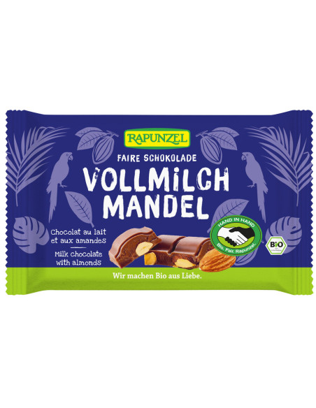 CZEKOLADA MLECZNA Z MIGDAŁAMI BIO 100 g - RAPUNZEL