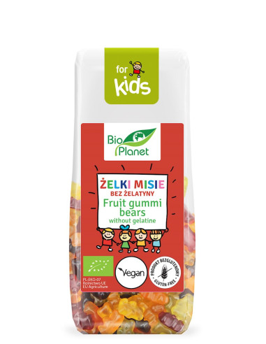ŻELKI MISIE BEZ ŻELATYNY BEZGLUTENOWE BIO 100 g - BIO PLANET FOR KIDS