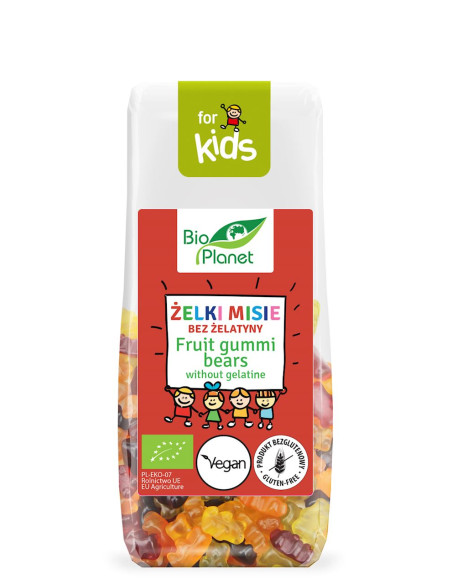 ŻELKI MISIE BEZ ŻELATYNY BEZGLUTENOWE BIO 100 g - BIO PLANET FOR KIDS