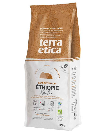 KAWA ZIARNISTA ARABICA 100 % MOKA GUJI ETIOPIA FAIR TRADE BIO 500 g - TERRA ETICA