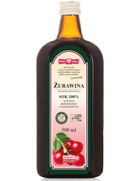 SOK Z ŻURAWINY NFC 500 ml - POLSKA RÓŻA