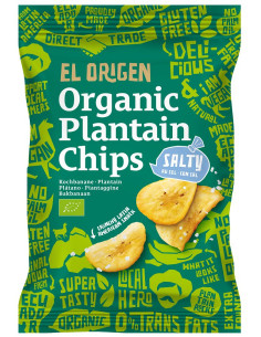 CHIPSY Z PLANTANA SOLONE BEZGLUTENOWE BIO 80 g - EL ORIGEN