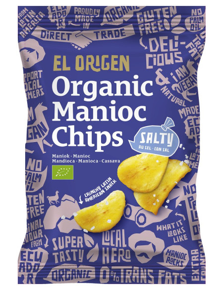 CHIPSY Z MANIOKU SOLONE BEZGLUTENOWE BIO 60 g - EL ORIGEN