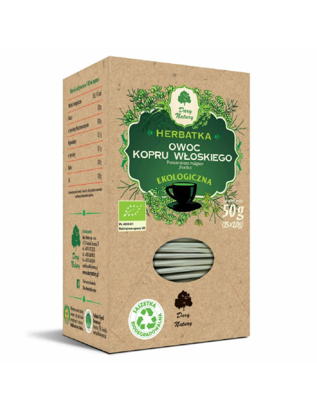 HERBATKA OWOC KOPRU WŁOSKIEGO BIO (25 x 2 g) 50 g - DARY NATURY