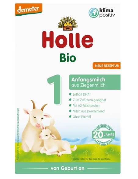MLEKO KOZIE 1 POCZĄTKOWE DLA NIEMOWLĄT DEMETER BIO 400 g - HOLLE