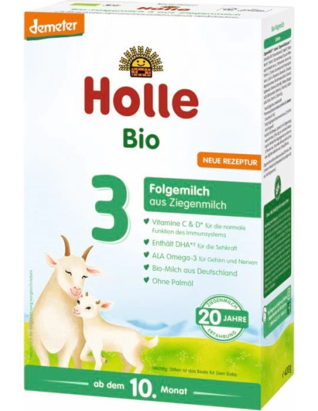 MLEKO KOZIE 3 NASTĘPNE DLA NIEMOWLĄT PO 6 MIESIĄCU DEMETER BIO 400 g - HOLLE
