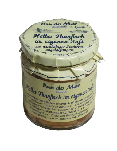 TUŃCZYK ŻÓŁTOPŁETWY W SOSIE WŁASNYM 220 g (154 g) (SŁOIK) - PAN DO MAR