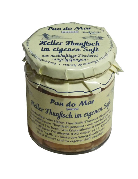 TUŃCZYK ŻÓŁTOPŁETWY W SOSIE WŁASNYM 220 g (154 g) (SŁOIK) - PAN DO MAR