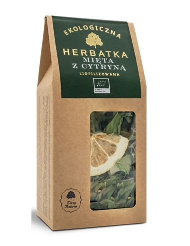 HERBATKA LIOFILIZOWANA MIĘTA Z CYTRYNĄ BIO 25 g - DARY NATURY