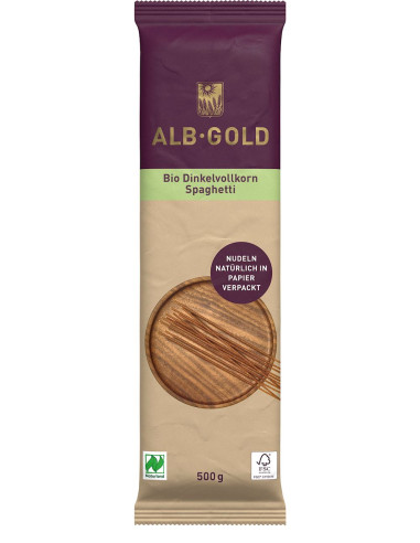 MAKARON (ORKISZOWY RAZOWY) SPAGHETTI BIO 500 g - ALB-GOLD