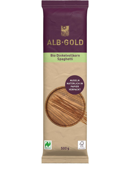 MAKARON (ORKISZOWY RAZOWY) SPAGHETTI BIO 500 g - ALB-GOLD