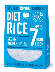MAKARON (KONJAC) W KSZTAŁCIE RYŻU BEZGLUTENOWY BIO 385 g (300 g) - DIET-FOOD