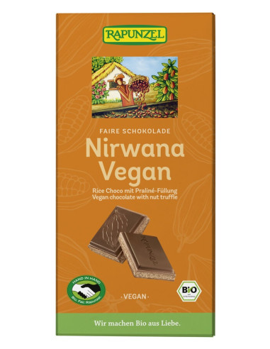 CZEKOLADA KUWERTURA Z NADZIENIEM PRALINOWYM NIRWANA BIO 100 g - RAPUNZEL