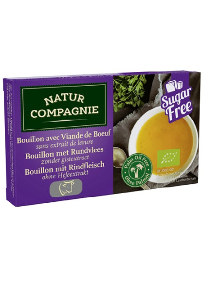 BULION - KOSTKI WOŁOWE BEZ DODATU CUKRÓW I DROŻDŻY BIO (8 x 10 g) 80 g - NATUR COMPAGNIE