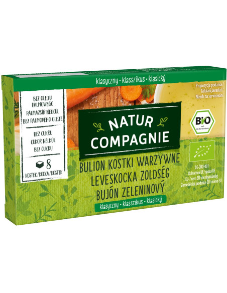 BULION - KOSTKI WARZYWNE BEZ DODATKU CUKRÓW BIO (8 x 10,5 g) 84 g - NATUR COMPAGNIE