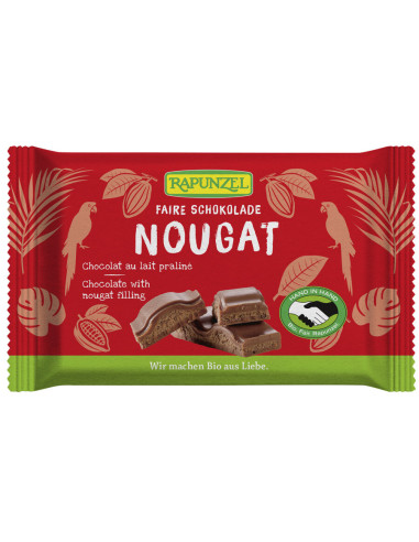 CZEKOLADA MLECZNA Z NADZIENIEM NUGATOWYM BIO 100 g - RAPUNZEL