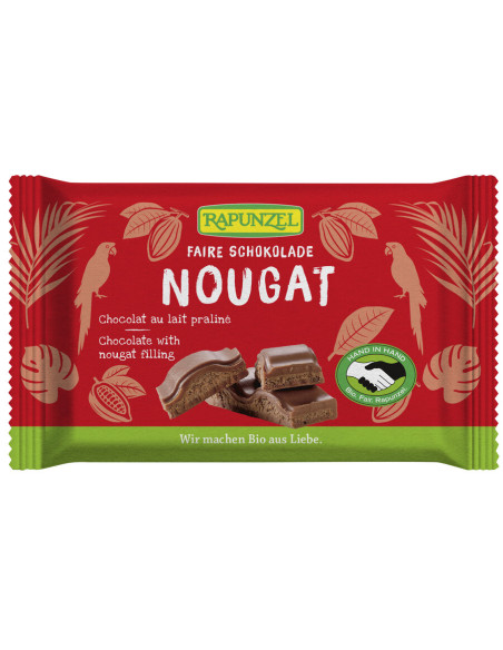CZEKOLADA MLECZNA Z NADZIENIEM NUGATOWYM BIO 100 g - RAPUNZEL