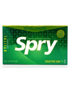 GUMA DO ŻUCIA Z KSYLITOLEM O SMAKU MIĘTY KĘDZIERZAWEJ BEZGLUTENOWA (10 szt.) 12 g - SPRY