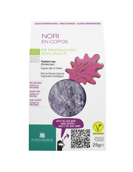 ALGI MORSKIE SUSZONE - NORI PŁATKI BIO 25 g - PORTO MUINOS