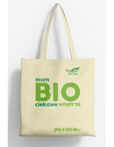 TORBA BAWEŁNIANA Z DNEM I BOKAMI Z LOGO BIO PLANET