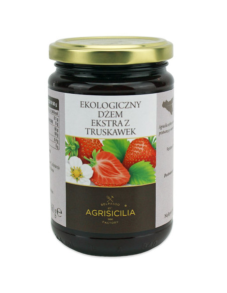 DŻEM EKSTRA Z TRUSKAWEK BIO 360 g - AGRISICILIA
