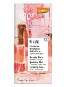 TABLICZKA KAKAOWA O SMAKU CZERWONEJ POMARAŃCZY DEMETER BIO 90 g - VIVANI