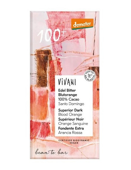 TABLICZKA KAKAOWA O SMAKU CZERWONEJ POMARAŃCZY DEMETER BIO 90 g - VIVANI