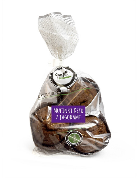 MUFINKI Z JAGODAMI KETO BEZGLUTENOWE 180 g - ZDROWA MICHA (NA ZAMÓWIENIE)