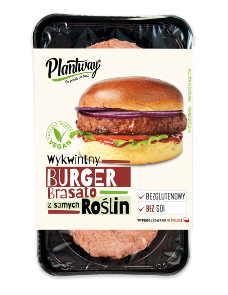 BURGER ROŚLINNY BRASATO BEZGLUTENOWY 200 g - PLANTWAY